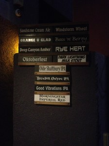 Beer Board at Thunder Canyon