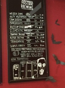 beer menu at Postdoc